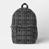 Moderne Mudcloudline Schwarz-Weiß Bedruckter Rucksack (Vorderseite)
