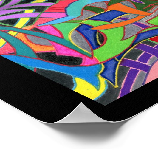 Moderne, muffige, farbige Linie Zeichnend Poster (Ecke)