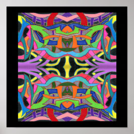 Moderne, muffige, farbige Linie Zeichnend Poster