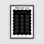 Moderne, muffige Scallope Border White Black Weddi Poster