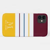 Moderne Mulberry- und Bernstreifen Mit Monogramm Case-Mate iPhone Hülle (Rückseite (Horizontal))