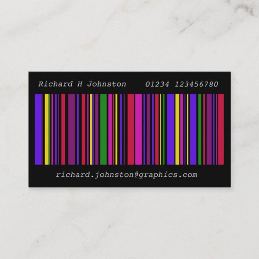 Moderne Multi-Color-Barcode-Visitenkarte Visitenkarte (Vorderseite)