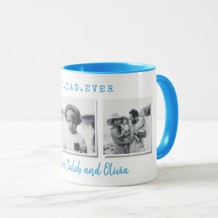 Moderne Multi-Foto beste Papa Väter Tag blauer Ges Tasse