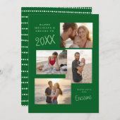 Moderne Multi-Foto Collage Card Feiertagskarte (Vorne/Hinten)