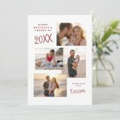 Moderne Multi-Foto Collage Card Feiertagskarte (Stehend Vorderseite)