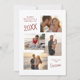 Moderne Multi-Foto Collage Card Feiertagskarte