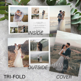 Moderne Multi-Foto Collage Hochzeit danke Karte