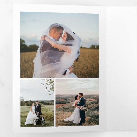 Moderne Multi-Foto Collage Hochzeit danke Karte (Innen Erste Seite)