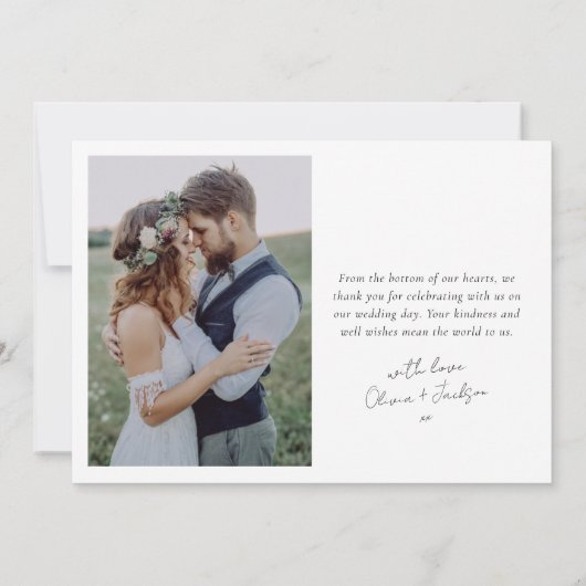 Moderne Multi-Foto Collage Hochzeit Dankeskarte (Rückseite)