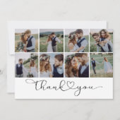 Moderne Multi-Foto Collage Hochzeit Dankeskarte (Vorderseite)