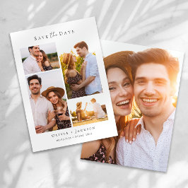Moderne Multi-Foto Collage Hochzeit Save The Date
