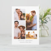 Moderne Multi-Foto Collage Hochzeit Save The Date (Stehend Vorderseite)