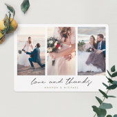 Moderne Multi-Foto Collage Liebe und Dank Hochzeit Dankeskarte