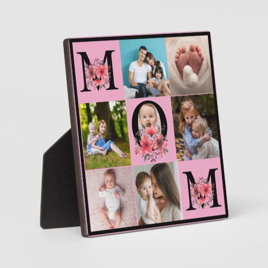 Moderne Multi-Foto Collage MAMA Gift Plaque Fotoplatte (Vorderseite)