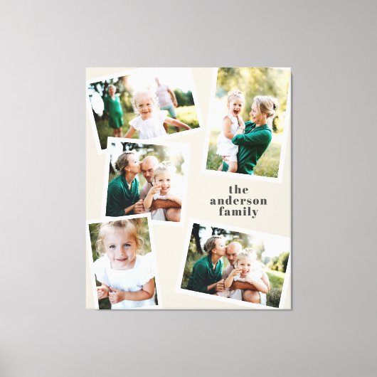 Moderne Multi-Foto-Familie natürliche Wohngestaltu Leinwanddruck (Vorderseite)