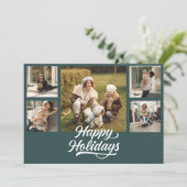 Moderne Multi-Foto-Ferienkarte Einladung (Stehend Vorderseite)