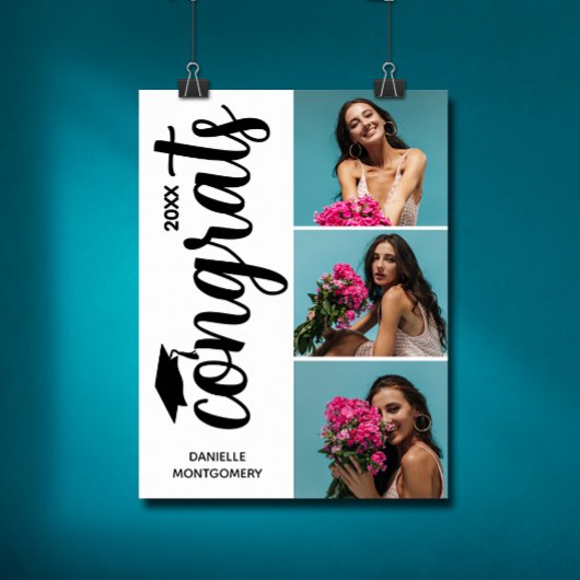 Moderne Multi-Foto-Graduierungspartei Poster