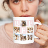 Moderne Multi-Foto-Grid-BESTE FREUNDIN rosa Kaffeetasse