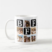 Moderne Multi-Foto-Grid-BESTE FREUNDIN Schwarz Kaffeetasse (Links)