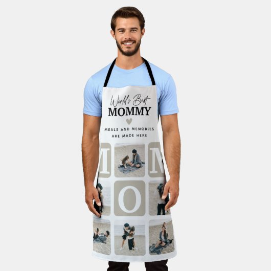 Moderne Multi Foto Grid Niedlich MAMA Geschenkidee Schürze (Getragen)