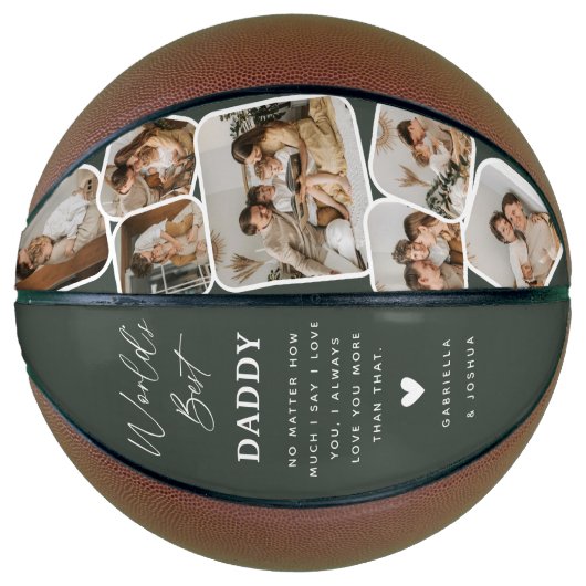 Moderne Multi Foto Grid World ist der beste Vater Basketball (Vorderseite)