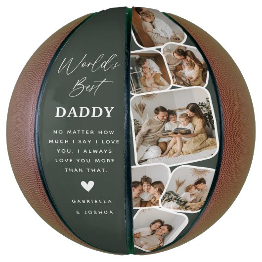 Moderne Multi Foto Grid World ist der beste Vater Basketball (Vertikal)