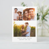 Moderne Multi-Foto-Hochzeit Save The Date (Stehend Vorderseite)