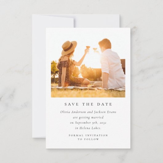 Moderne Multi-Foto-Hochzeit Save The Date (Rückseite)