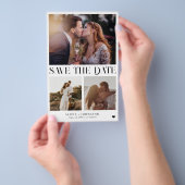Moderne Multi-Foto Hochzeit sparen das Datum Flyer (Handgriff)