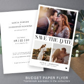 Moderne Multi-Foto Hochzeit sparen das Datum Flyer
