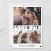 Moderne Multi-Foto-Hochzeitsfeier Save The Date (Vorderseite)