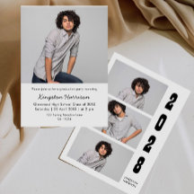 Moderne Multi-Foto-Jungen-Abschluss-Einladung
