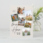 Moderne Multi-Foto-Rost-Weihnachten - Neues Jahr (Stehend Vorderseite)