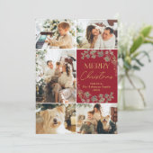 Moderne Multi-Fotos Frohe Weihnachtskarte Feiertagskarte (Stehend Vorderseite)