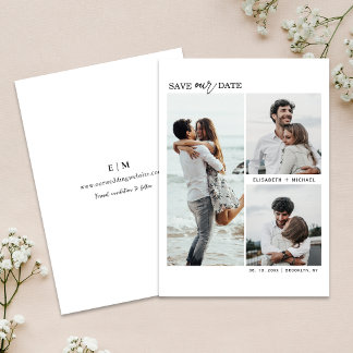 Moderne Multi-Fotos Save the Date Hochzeit Einladung