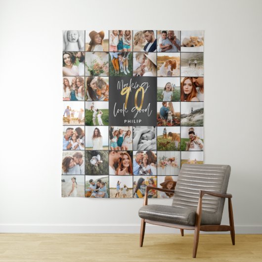 Moderne Multiband zum 90. Geburtstag Wandteppich (Beispiel)