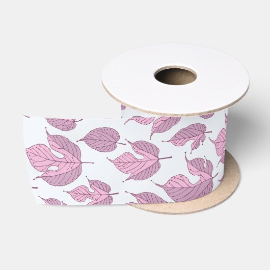 Moderne Multiberry-Blätter Muster Satin Ribbon Satinband (Spule)