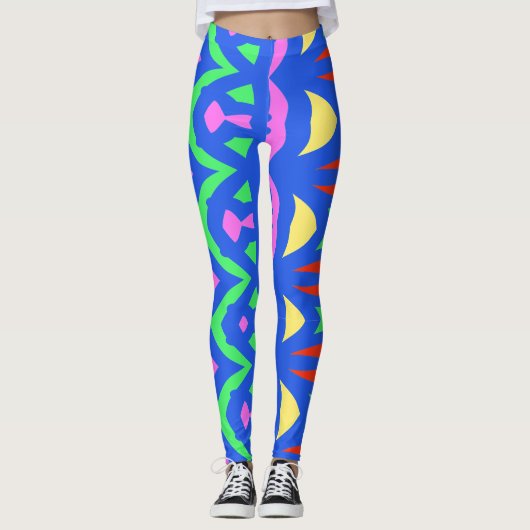 Moderne Multicolor-abstrakte "Ratti_Creative_Arts" Leggings (Vorderseite)