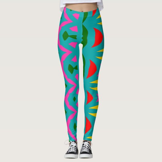Moderne Multicolor-abstrakte "Ratti_Creative_Arts" Leggings (Vorderseite)