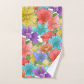 Moderne Multicolor-Aquarellblume Badhandtuch Set (Handtuch)