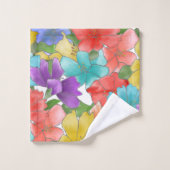 Moderne Multicolor-Aquarellblume Badhandtuch Set (Waschlappen)