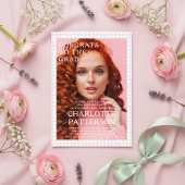 Moderne Multicolor Gingham Foto Graduation Party Acryleinladungen