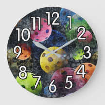 Moderne Multicolor-Pickleball-Uhr
