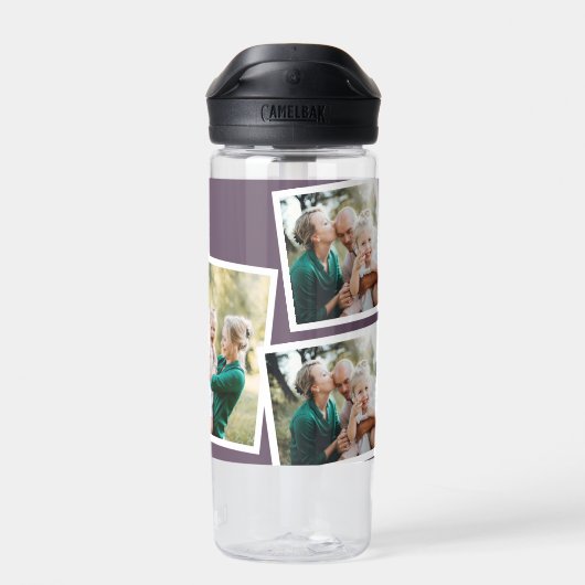 Moderne Multifamilie lila, einfache Foto Trinkflasche (Rückseite)