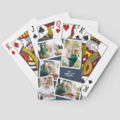 Moderne MultiFoto-Familie in blauer Eleganz Spielkarten (Rückseite)