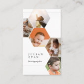 Moderne Multiplex-Foto-Collage Hexagon-Honigwabenk Visitenkarte (Vorderseite)