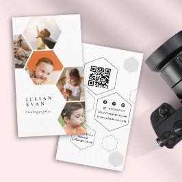 Moderne Multiplex-Foto-Collage Hexagon-Honigwabenk Visitenkarte