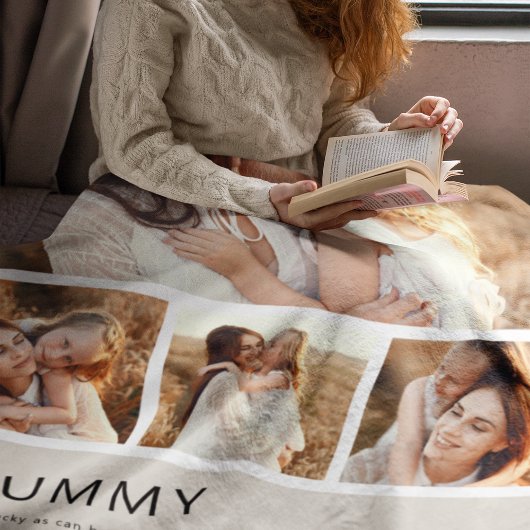 Moderne Mumien-Foto-Streifen-Collage Fleecedecke