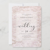 Moderne Muränen mit Rose Gold Wedding Einladung (Vorderseite)