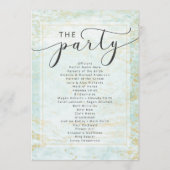 Moderne Murmeln im Ozean mit Goldhochzeit Programm (Rückseite)